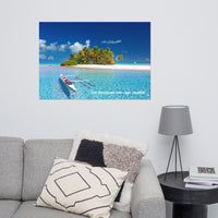 Poster ( Îlot paradisiaque dans lagon, Polynésie ) FR Home Travel World Store