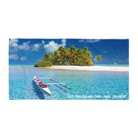 Serviette prémium ( Îlot paradisiaque dans lagon, Polynésie ) FR Home Travel World Store