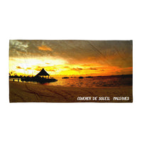Serviette prémium ( Coucher de soleil, Maldives ) FR Home Travel World Store
